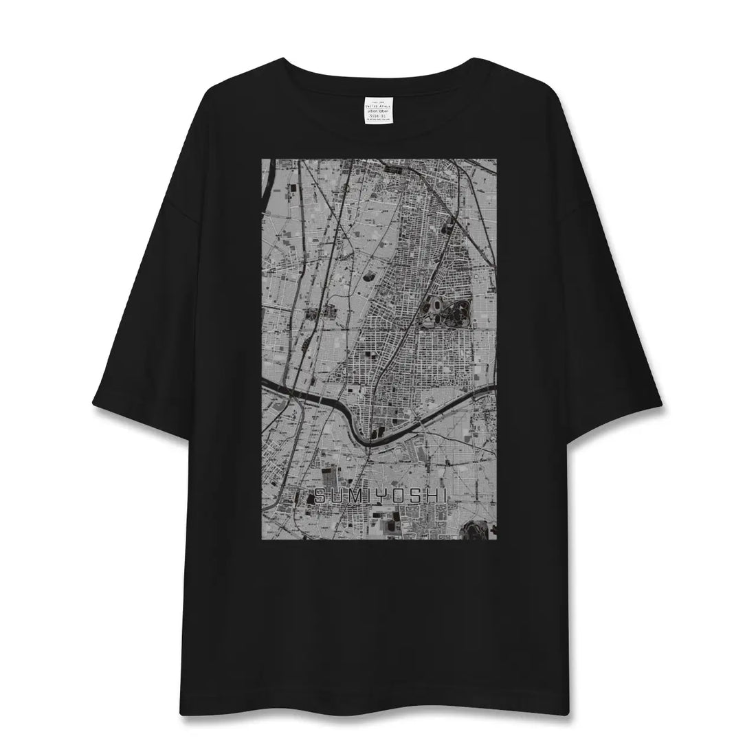 【住吉（大阪府）（大阪府）】地図柄ビッグシルエットTシャツ