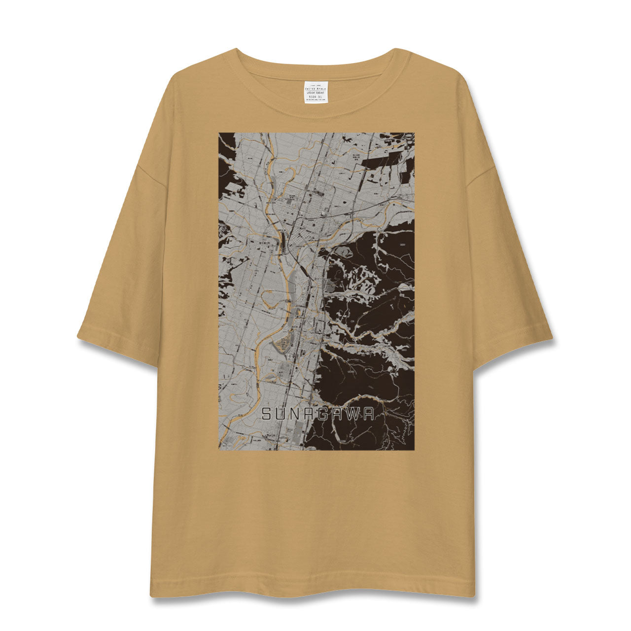 【砂川（北海道）】地図柄ビッグシルエットTシャツ