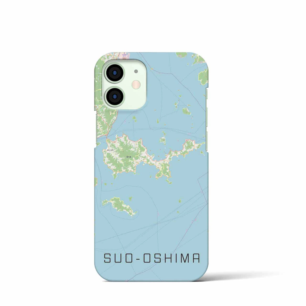【周防大島】地図柄iPhoneケース（バックカバータイプ・ナチュラル）iPhone 12 mini 用