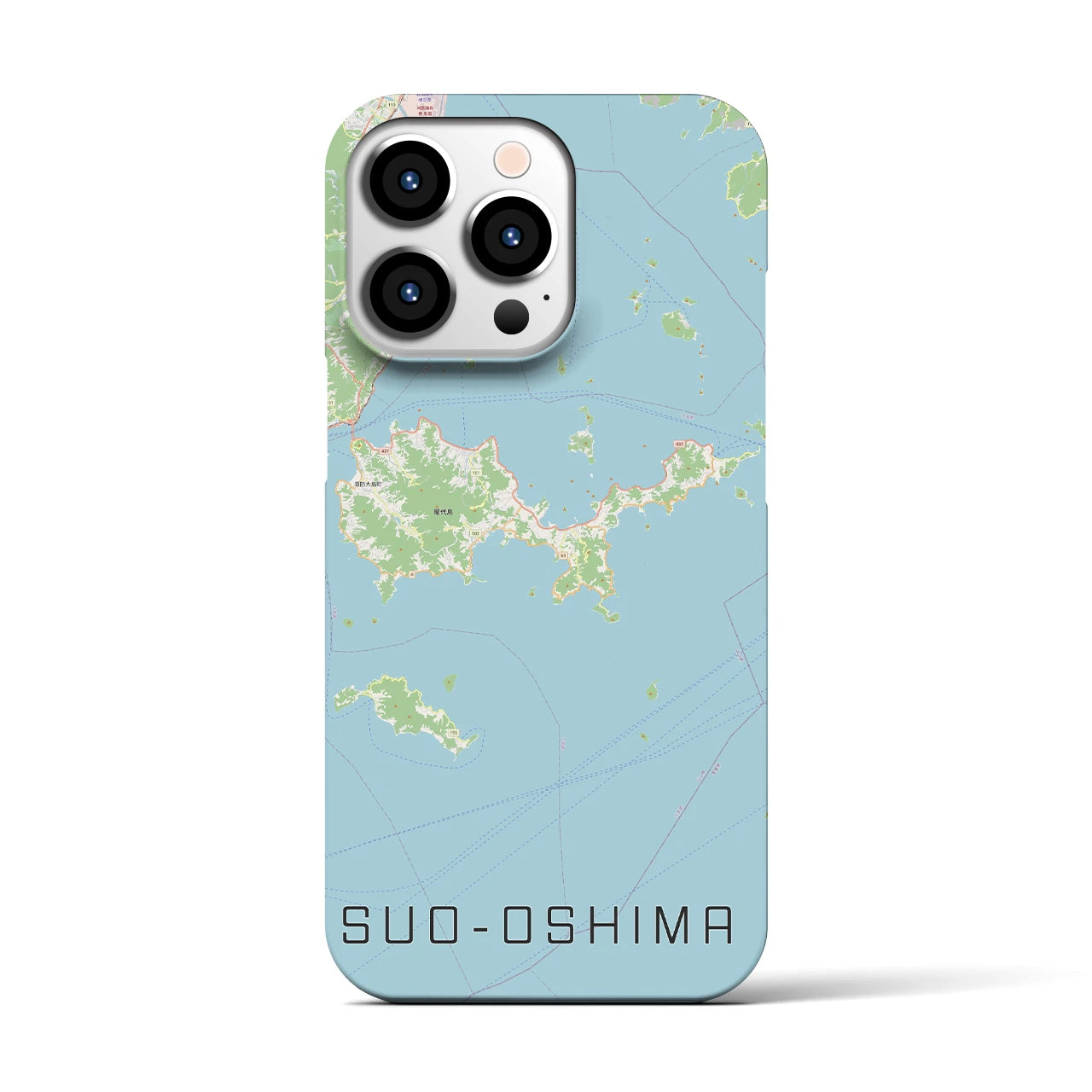 【周防大島】地図柄iPhoneケース（バックカバータイプ・ナチュラル）iPhone 13 Pro 用