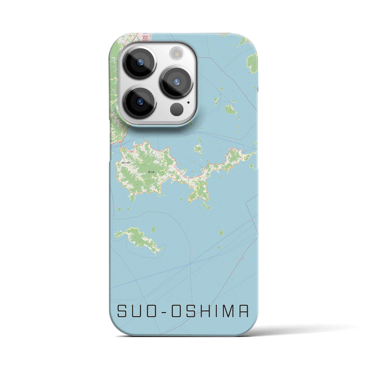 【周防大島】地図柄iPhoneケース（バックカバータイプ・ナチュラル）iPhone 14 Pro 用