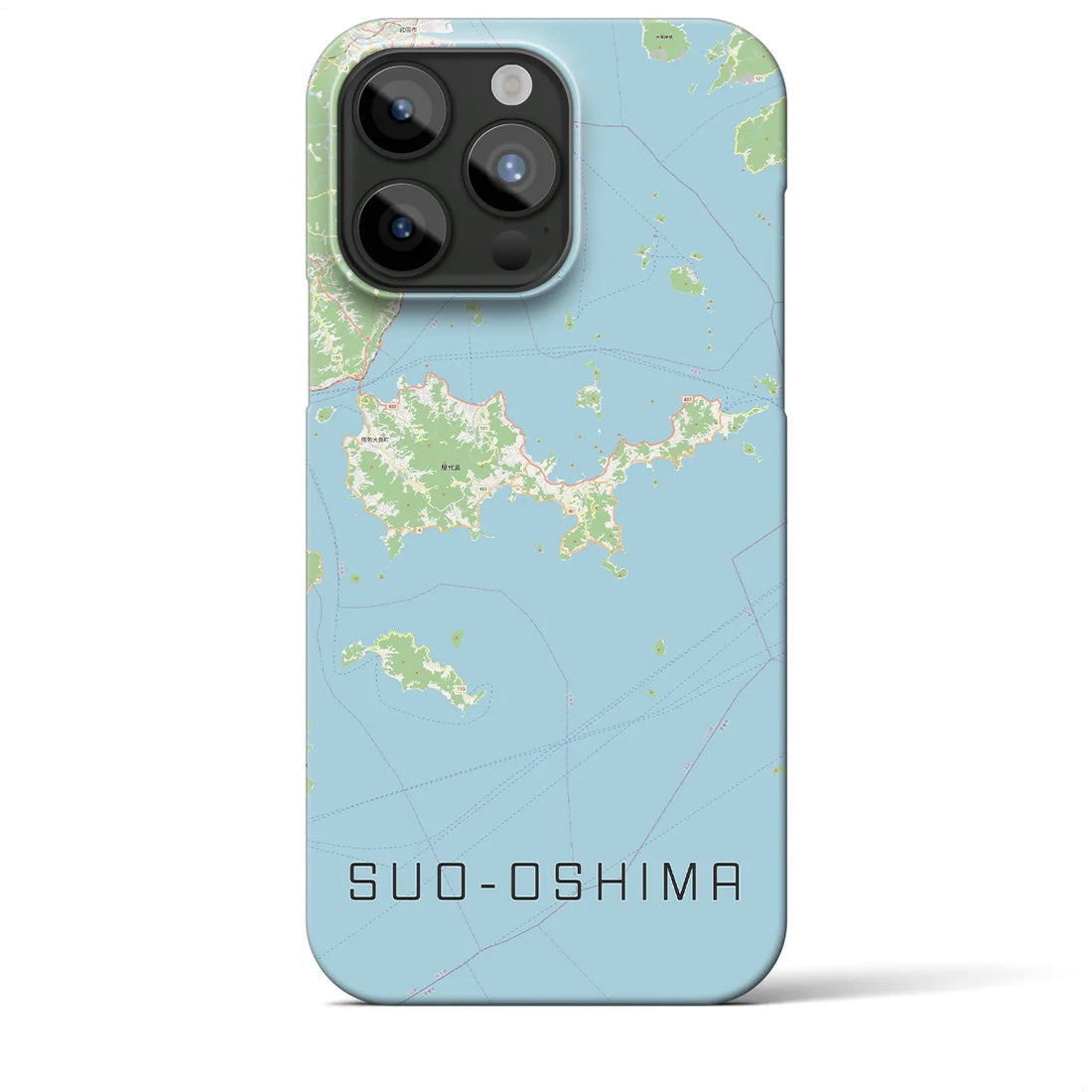 【周防大島】地図柄iPhoneケース（バックカバータイプ・ナチュラル）iPhone 15 Pro Max 用