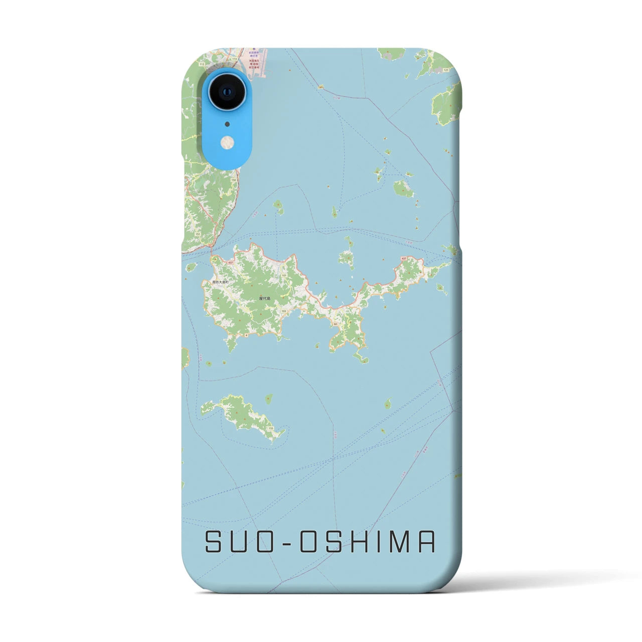 【周防大島】地図柄iPhoneケース（バックカバータイプ・ナチュラル）iPhone XR 用