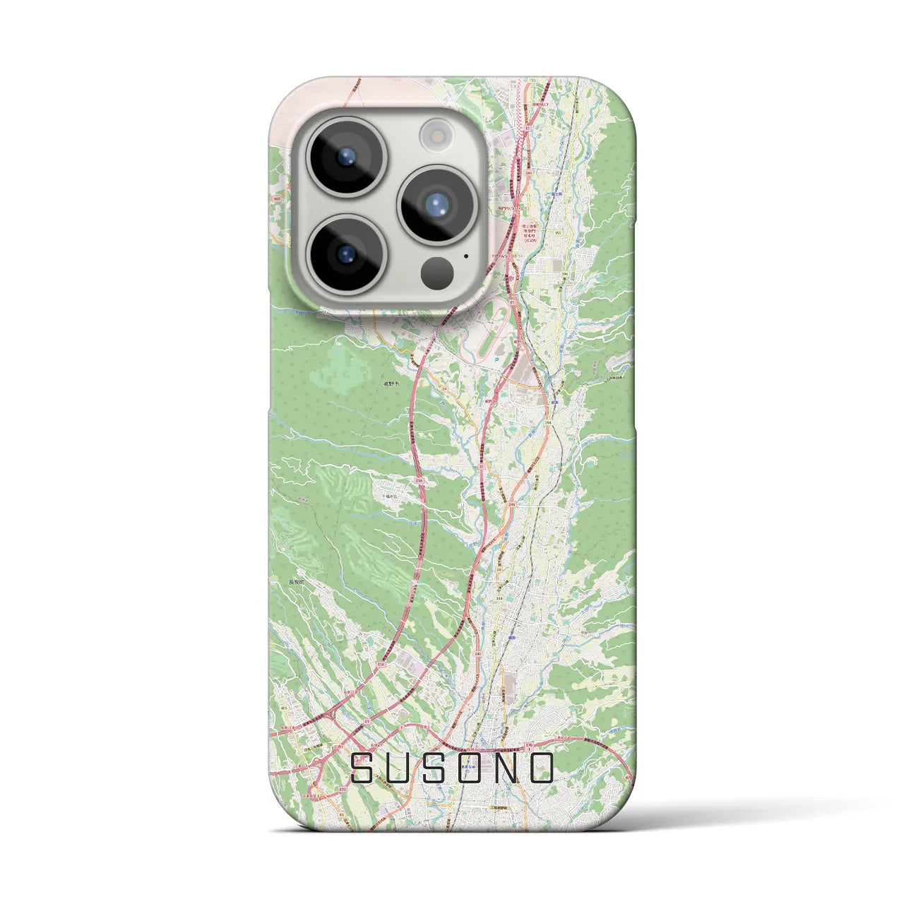 【裾野】地図柄iPhoneケース（バックカバータイプ・ナチュラル）iPhone 15 Pro 用
