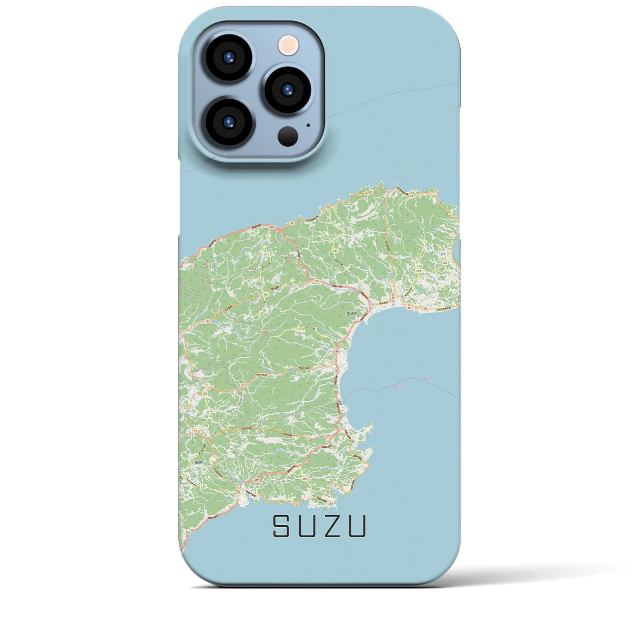 【珠洲】地図柄iPhoneケース（バックカバータイプ・ナチュラル）iPhone 13 Pro Max 用