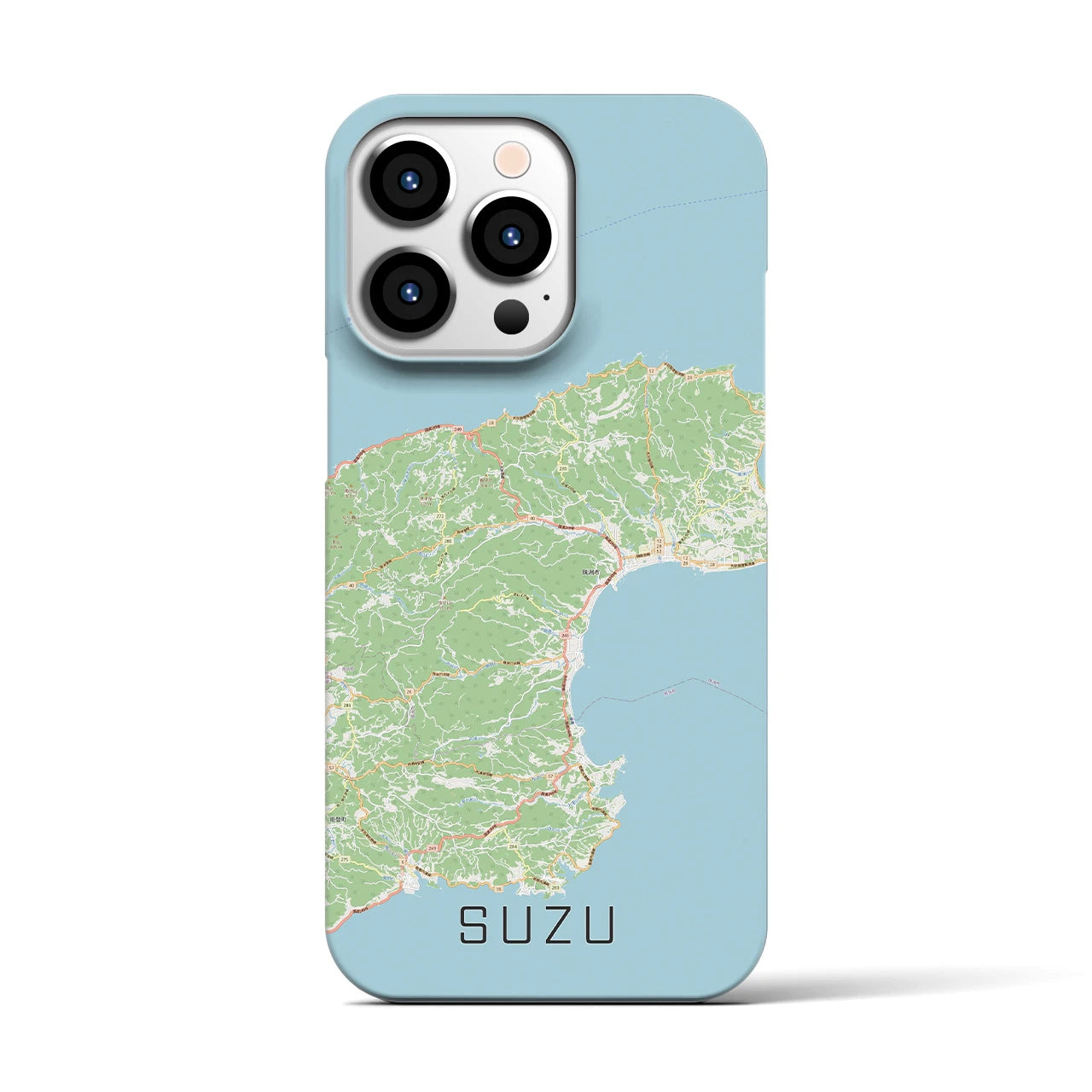 【珠洲】地図柄iPhoneケース（バックカバータイプ・ナチュラル）iPhone 13 Pro 用