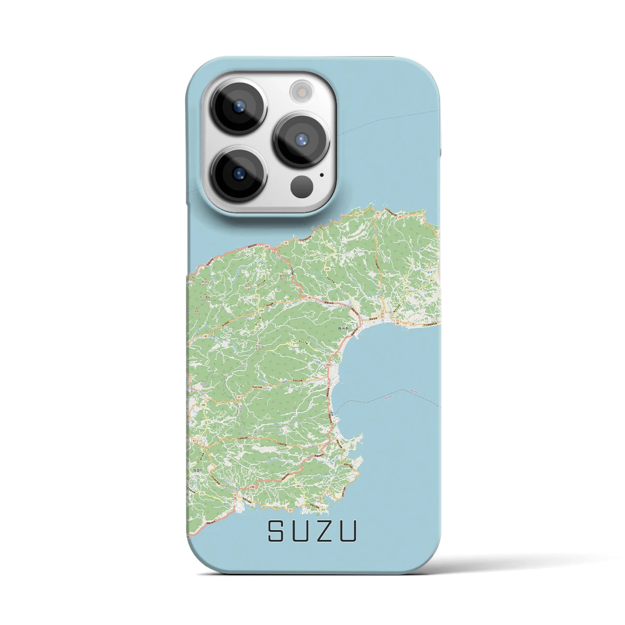 【珠洲】地図柄iPhoneケース（バックカバータイプ・ナチュラル）iPhone 14 Pro 用