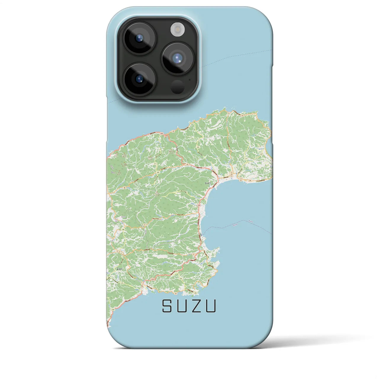 【珠洲】地図柄iPhoneケース（バックカバータイプ・ナチュラル）iPhone 15 Pro Max 用
