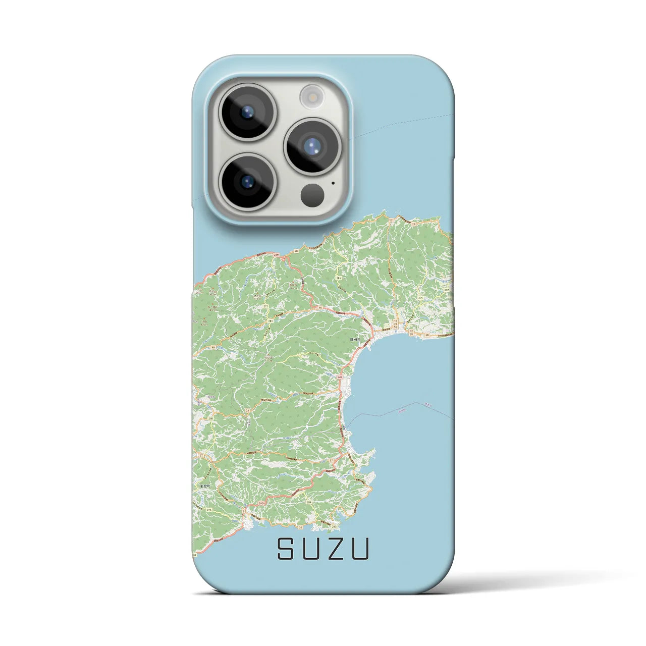 【珠洲】地図柄iPhoneケース（バックカバータイプ・ナチュラル）iPhone 15 Pro 用
