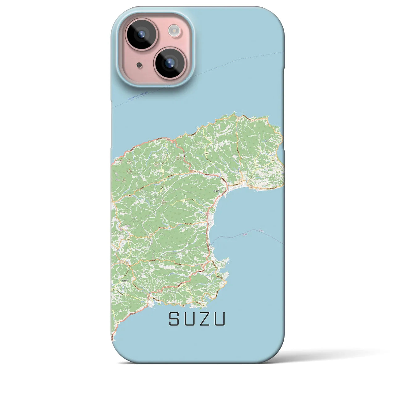 【珠洲】地図柄iPhoneケース（バックカバータイプ・ナチュラル）iPhone 15 Plus 用