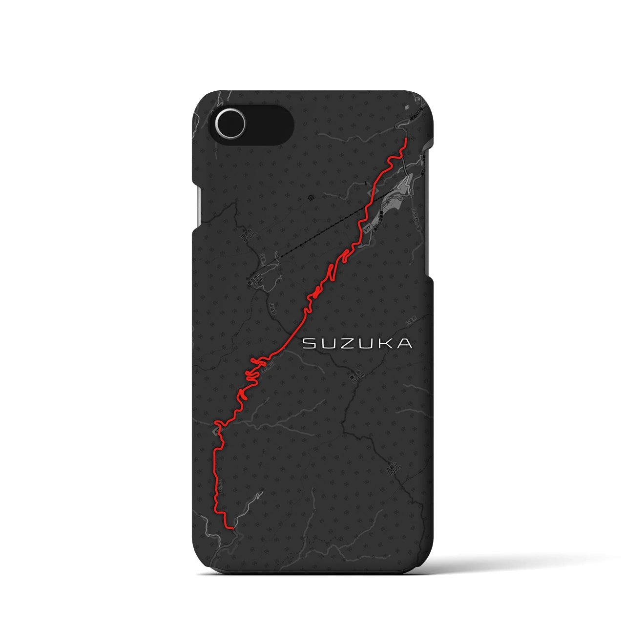 Recipro × Crossfield【鈴鹿2】地図柄iPhoneケース（バックカバータイプ・チャコール）iPhone SE（第3 / 第2世代） / 8 / 7 / 6s / 6 用