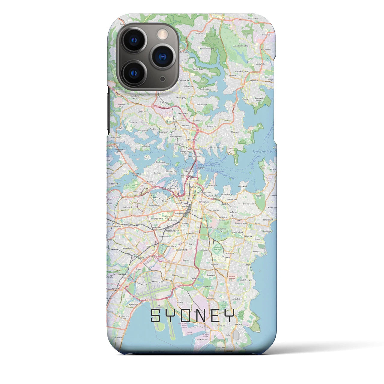 【シドニー】地図柄iPhoneケース（バックカバータイプ・ナチュラル）iPhone 11 Pro Max 用