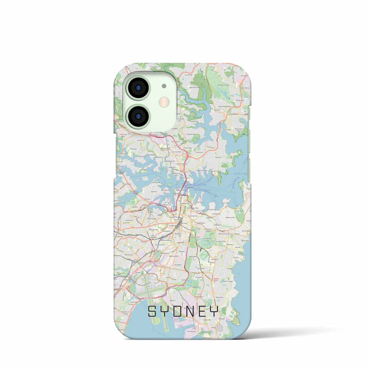【シドニー】地図柄iPhoneケース（バックカバータイプ・ナチュラル）iPhone 12 mini 用