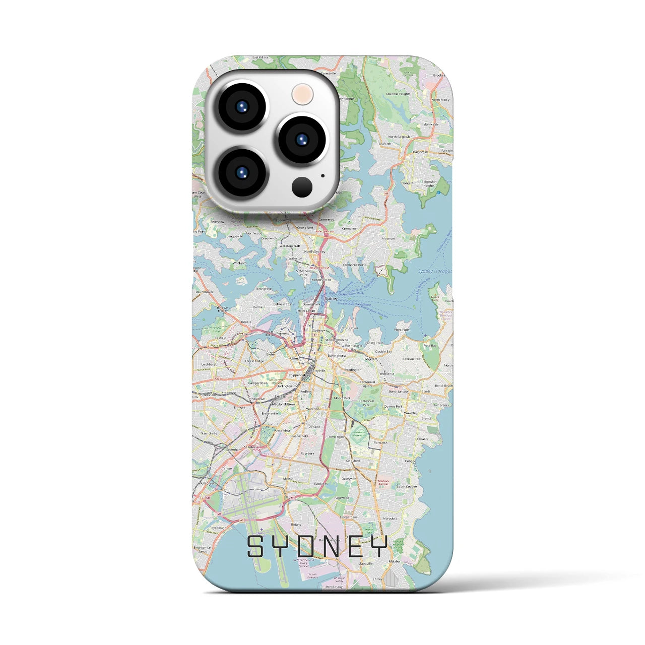 【シドニー】地図柄iPhoneケース（バックカバータイプ・ナチュラル）iPhone 13 Pro 用