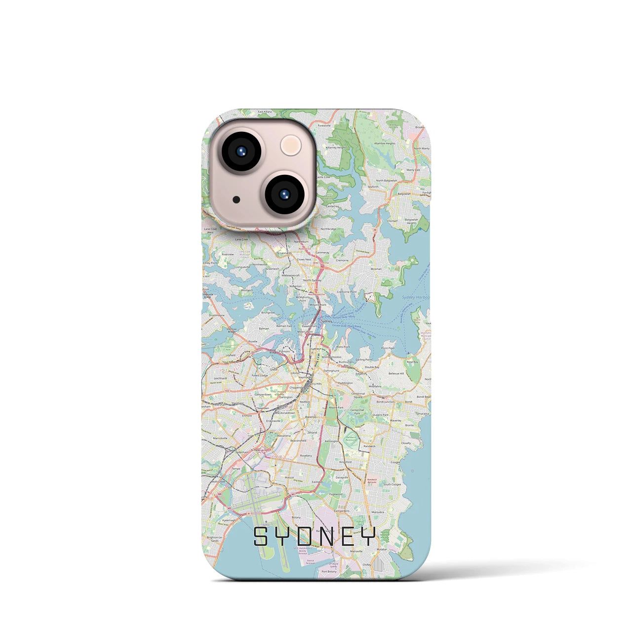 【シドニー】地図柄iPhoneケース（バックカバータイプ・ナチュラル）iPhone 13 mini 用