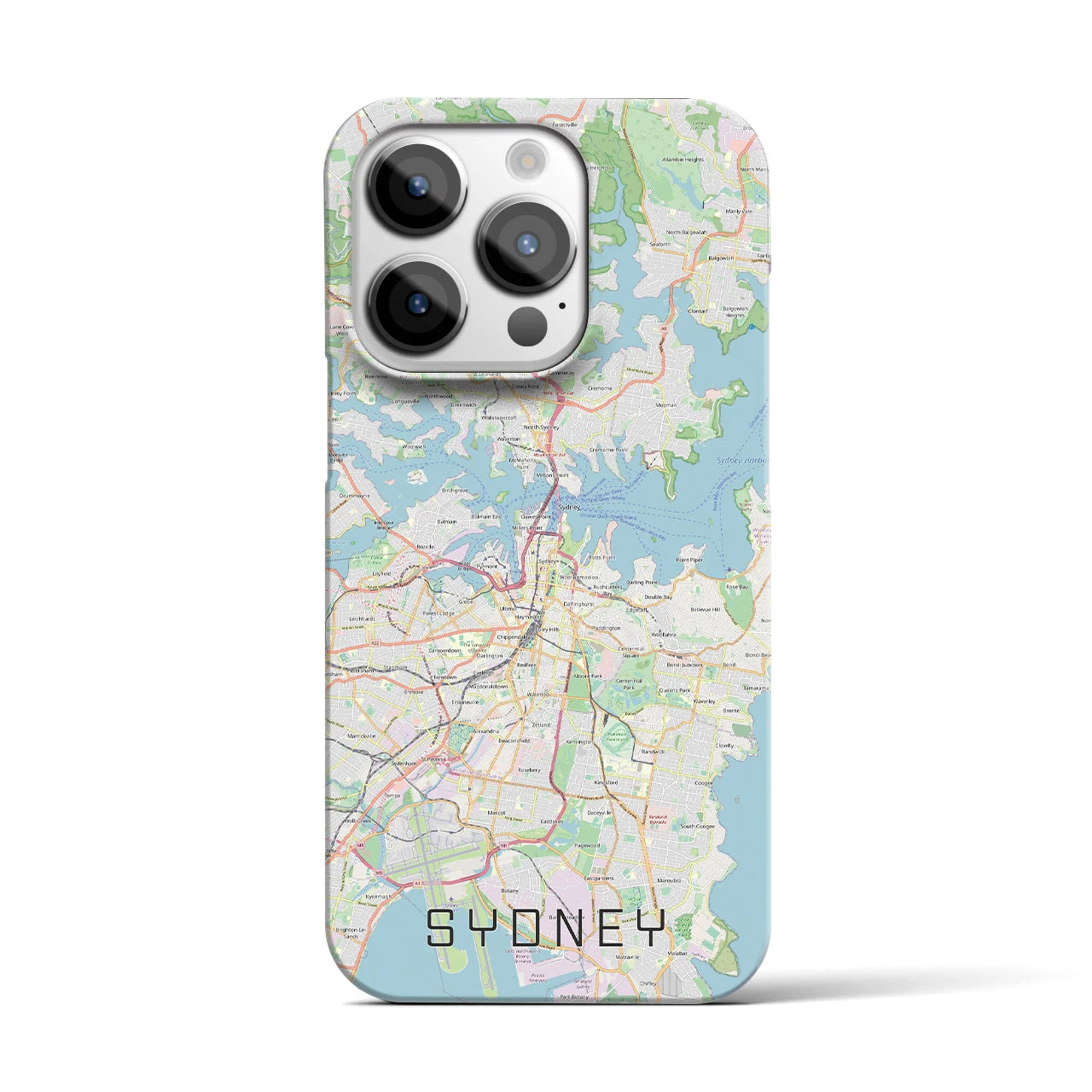 【シドニー】地図柄iPhoneケース（バックカバータイプ・ナチュラル）iPhone 14 Pro 用