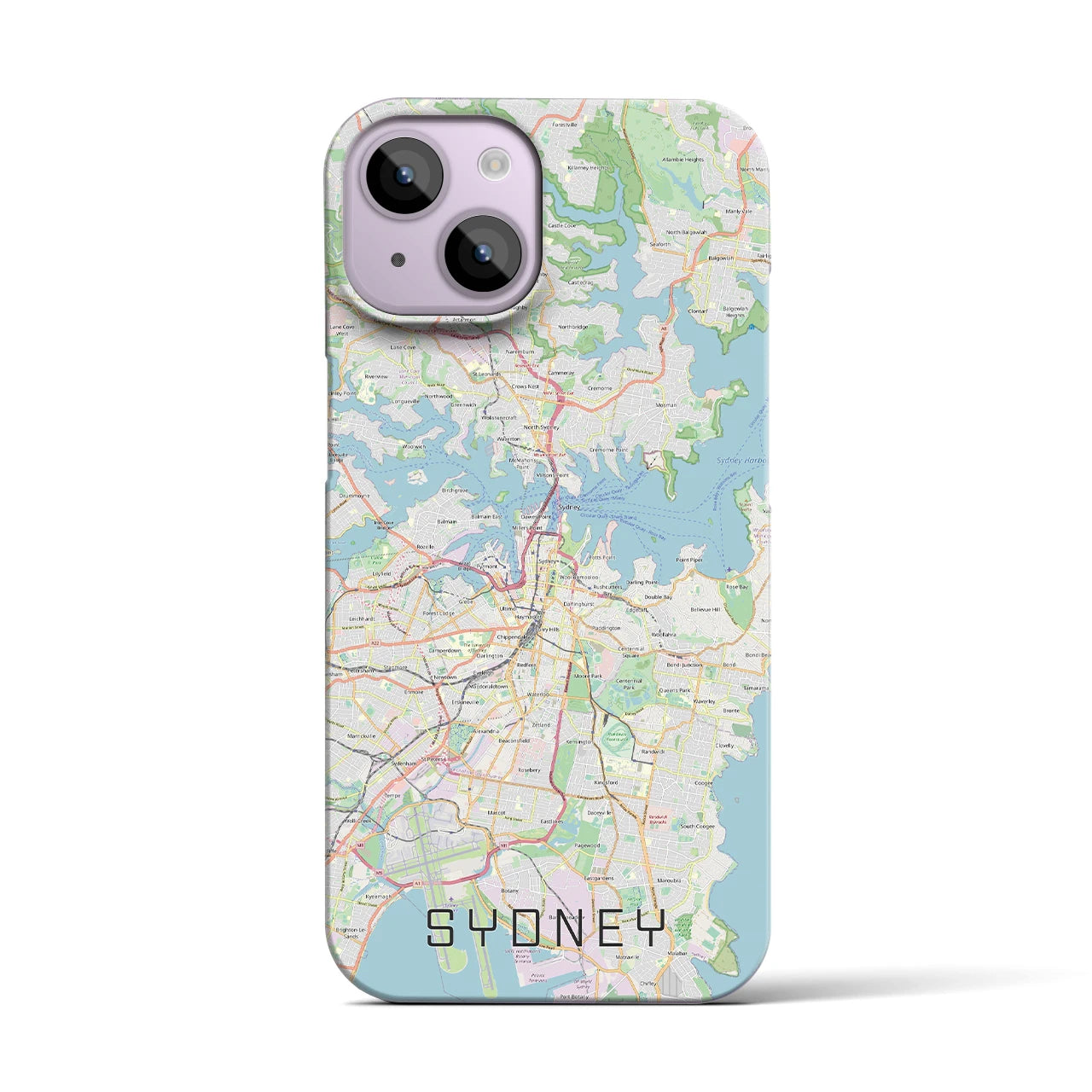 【シドニー】地図柄iPhoneケース（バックカバータイプ・ナチュラル）iPhone 14 用