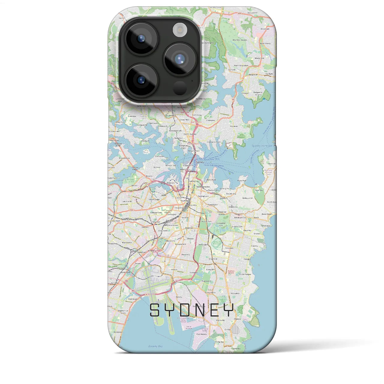 【シドニー】地図柄iPhoneケース（バックカバータイプ・ナチュラル）iPhone 15 Pro Max 用