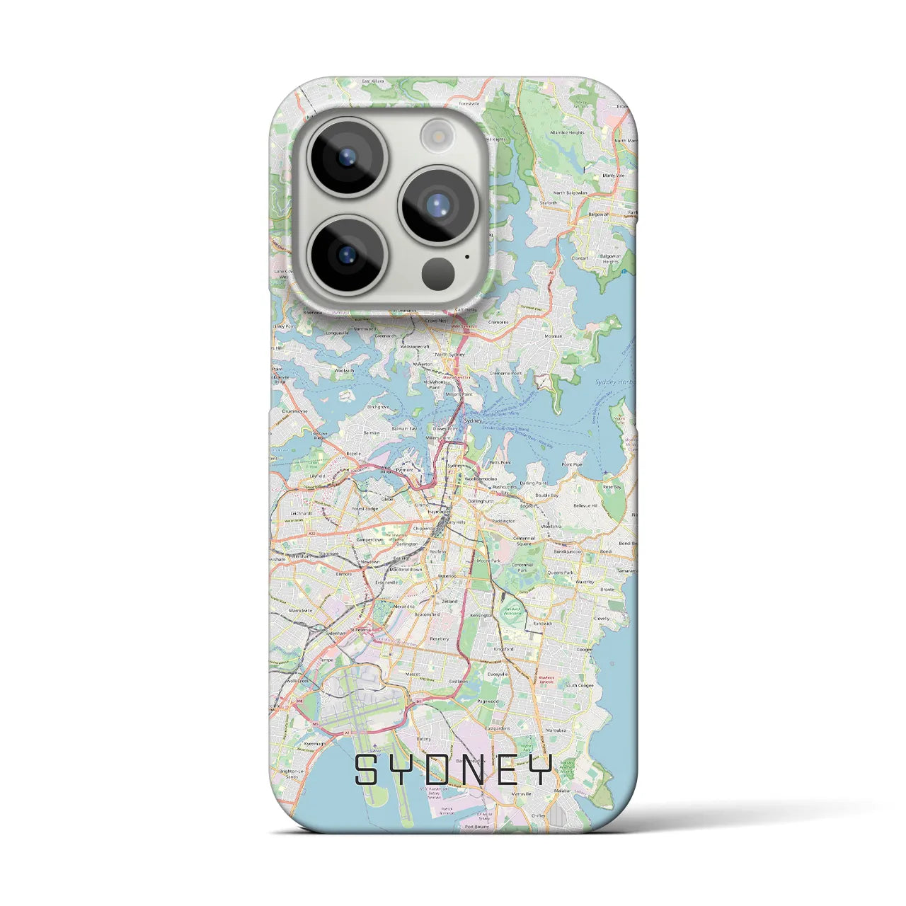 【シドニー】地図柄iPhoneケース（バックカバータイプ・ナチュラル）iPhone 15 Pro 用