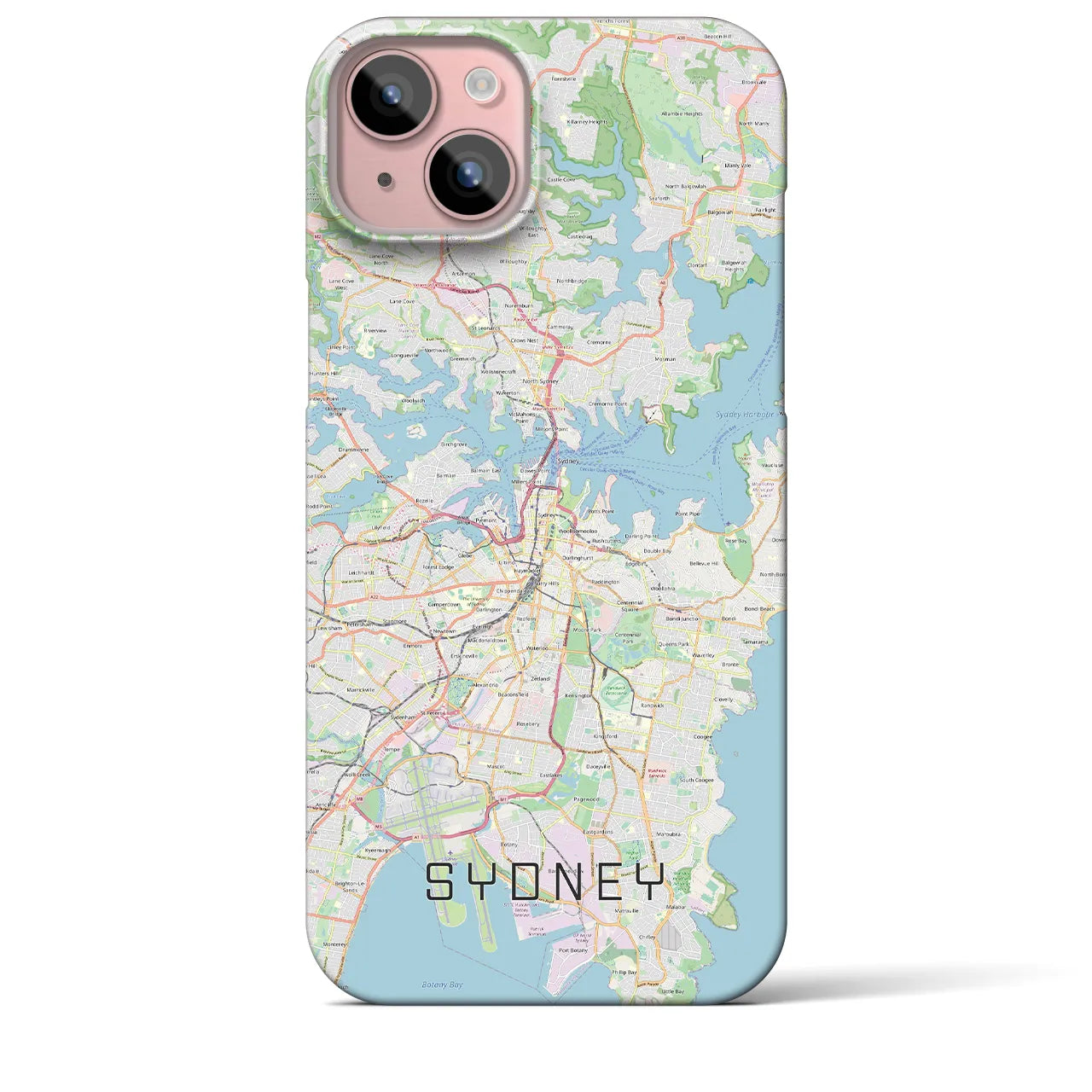 【シドニー】地図柄iPhoneケース（バックカバータイプ・ナチュラル）iPhone 15 Plus 用