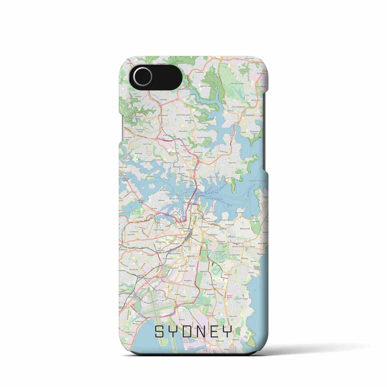 【シドニー】地図柄iPhoneケース（バックカバータイプ・ナチュラル）iPhone SE（第3 / 第2世代） / 8 / 7 / 6s / 6 用