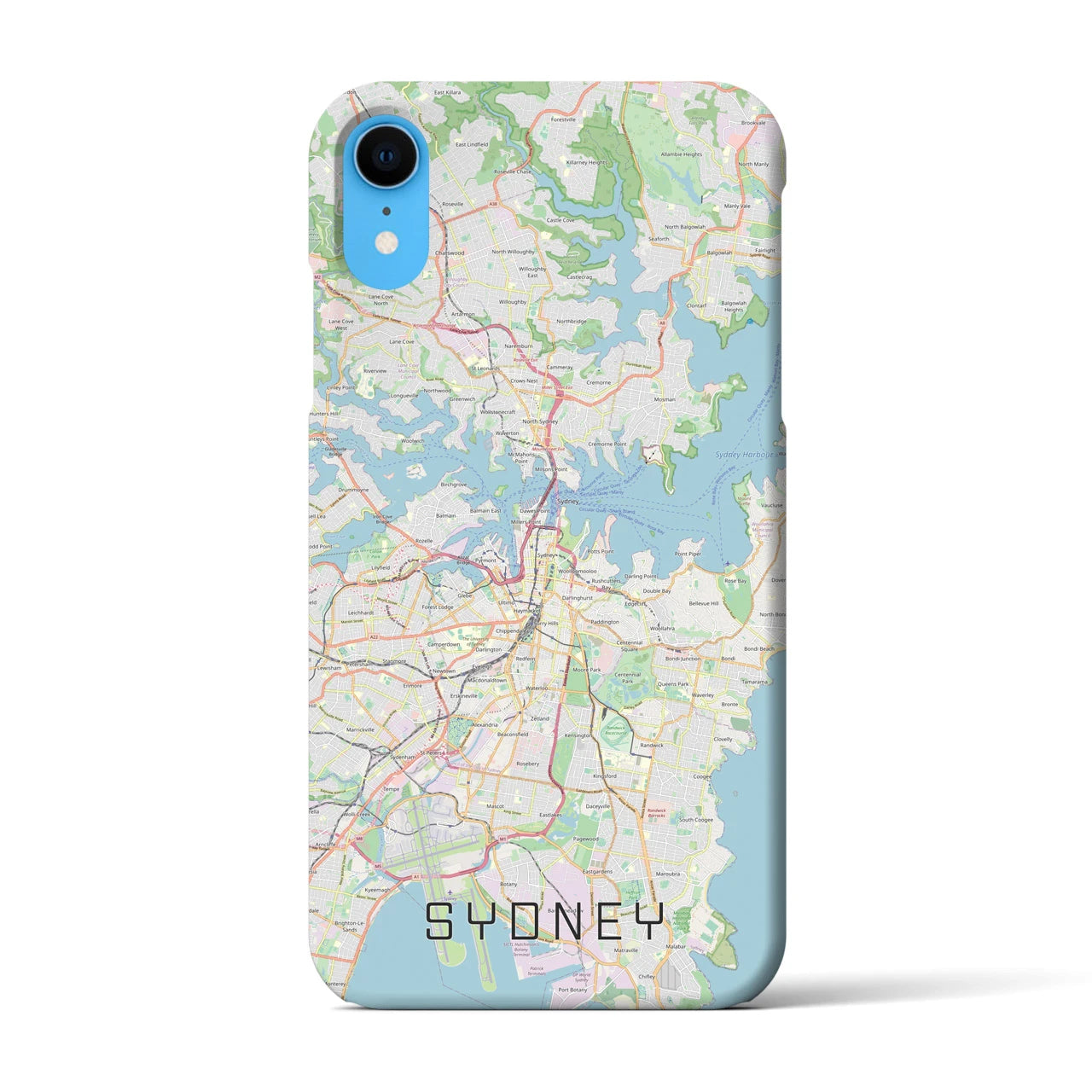 【シドニー】地図柄iPhoneケース（バックカバータイプ・ナチュラル）iPhone XR 用