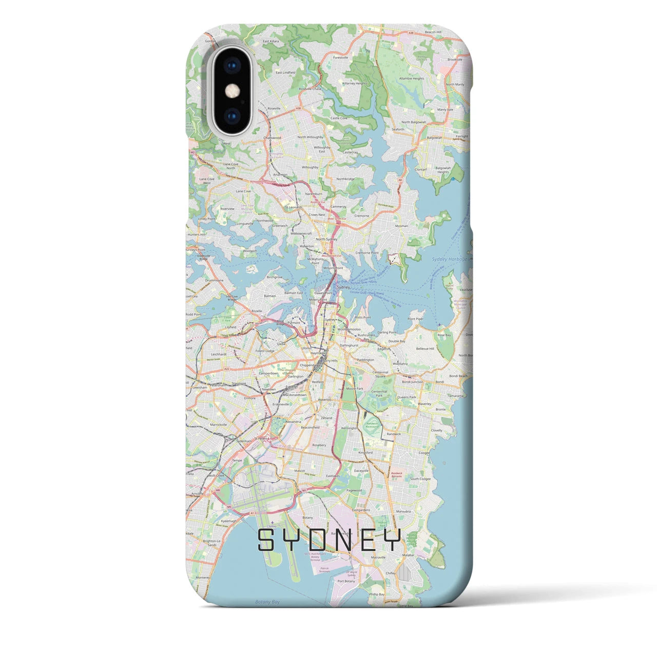 【シドニー】地図柄iPhoneケース（バックカバータイプ・ナチュラル）iPhone XS Max 用