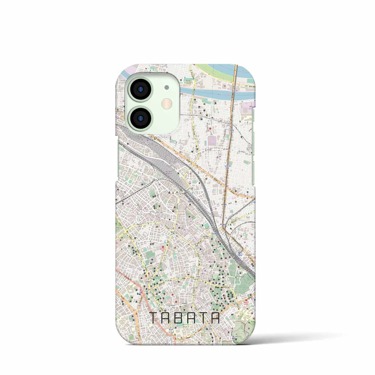 【田端】地図柄iPhoneケース（バックカバータイプ・ナチュラル）iPhone 12 mini 用