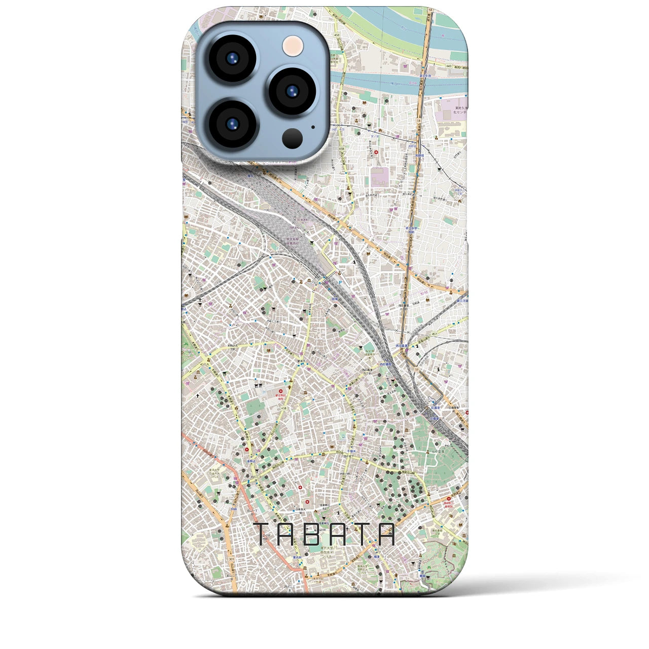 【田端】地図柄iPhoneケース（バックカバータイプ・ナチュラル）iPhone 13 Pro Max 用