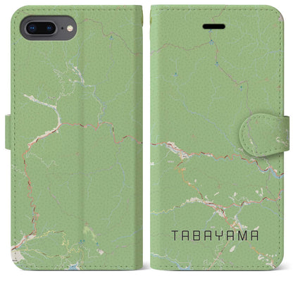 【丹波山（山梨県）】地図柄iPhoneケース（手帳タイプ）ナチュラル・iPhone 8Plus /7Plus / 6sPlus / 6Plus 用