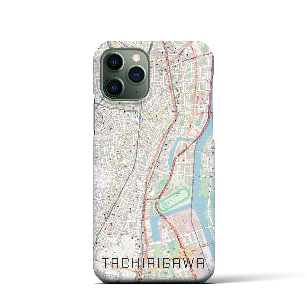 【立会川】地図柄iPhoneケース（バックカバータイプ・ナチュラル）iPhone 11 Pro 用