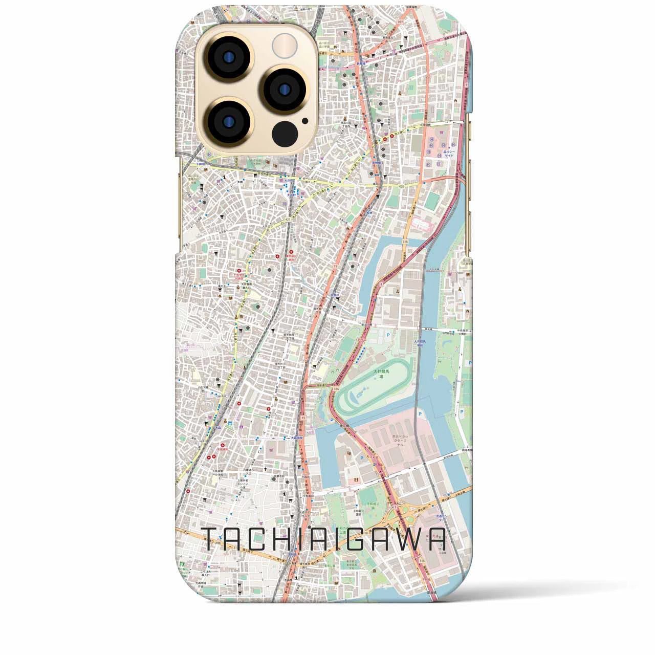 【立会川】地図柄iPhoneケース（バックカバータイプ・ナチュラル）iPhone 12 Pro Max 用