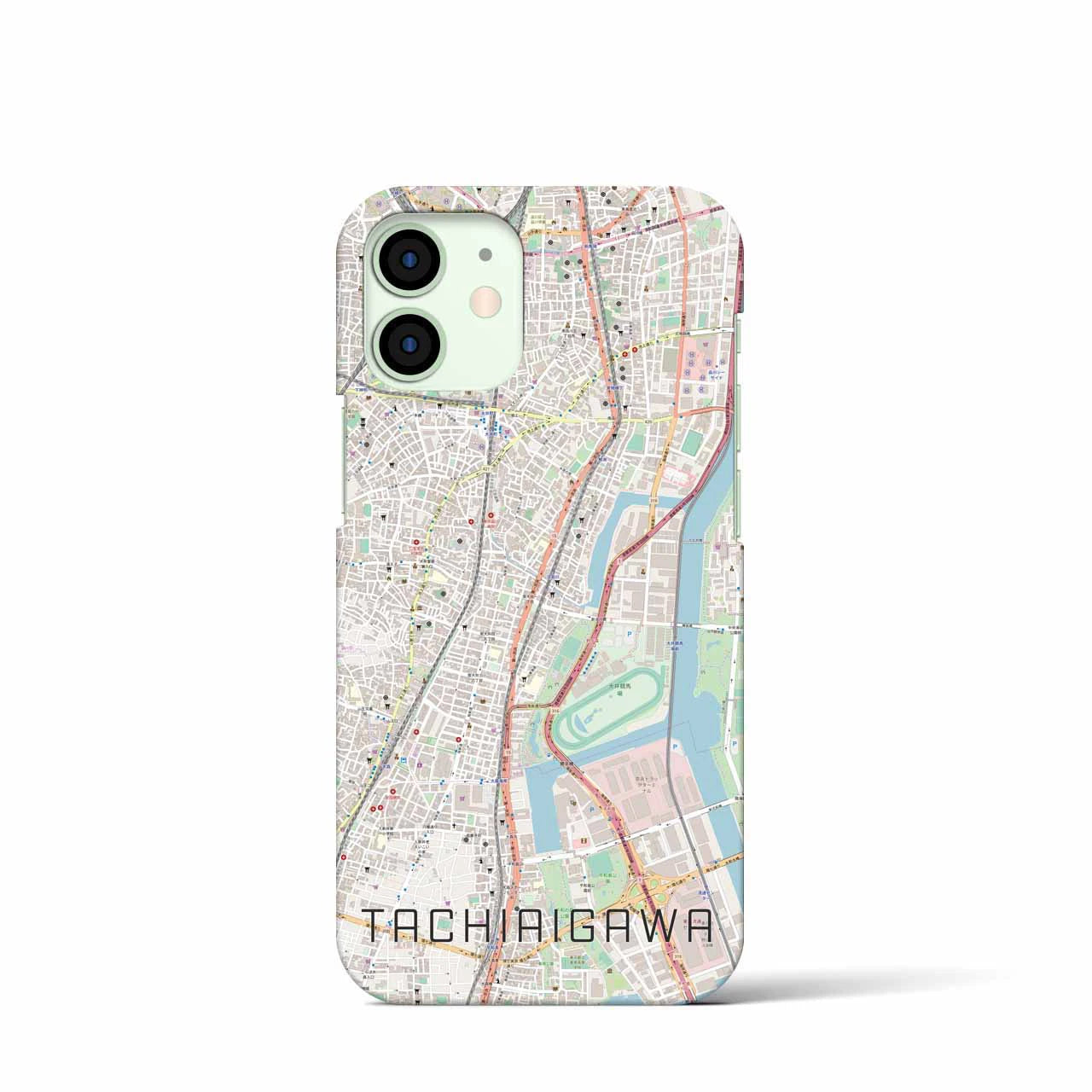 【立会川】地図柄iPhoneケース（バックカバータイプ・ナチュラル）iPhone 12 mini 用