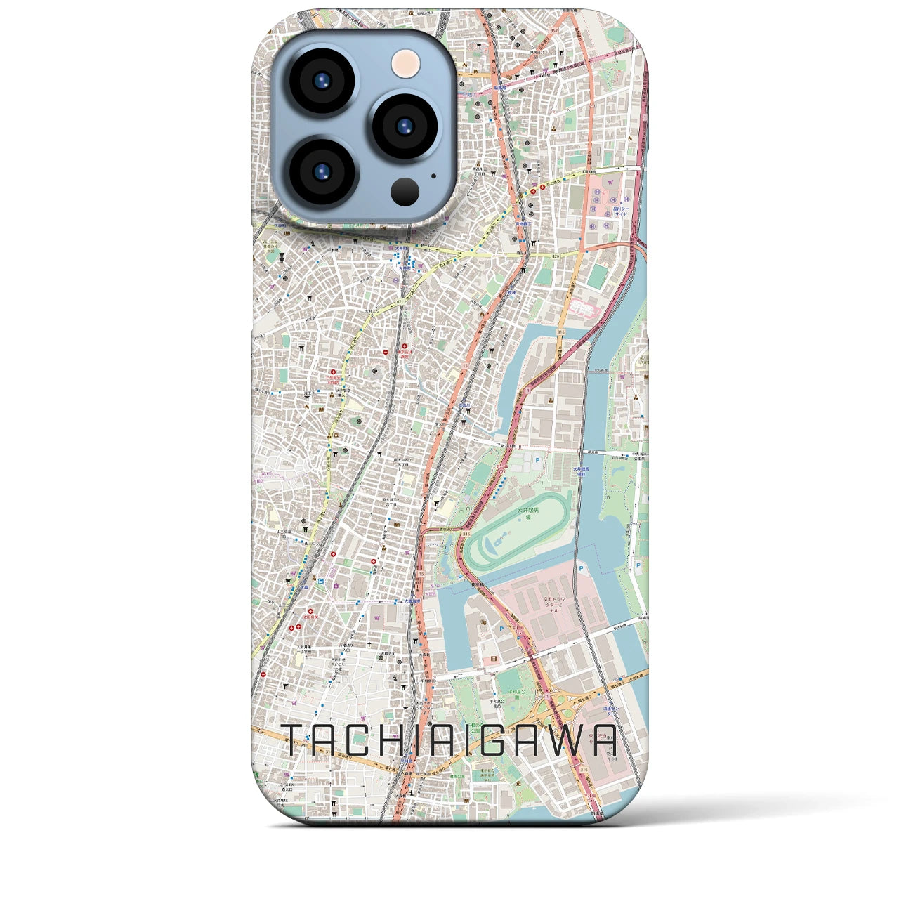 【立会川】地図柄iPhoneケース（バックカバータイプ・ナチュラル）iPhone 13 Pro Max 用