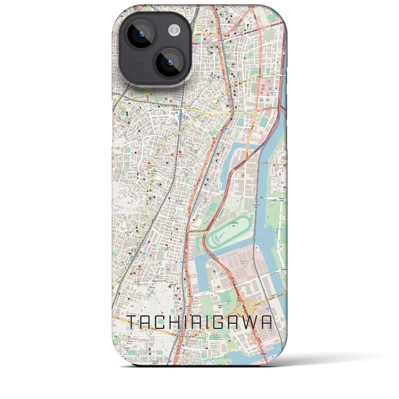 【立会川】地図柄iPhoneケース（バックカバータイプ・ナチュラル）iPhone 14 Plus 用