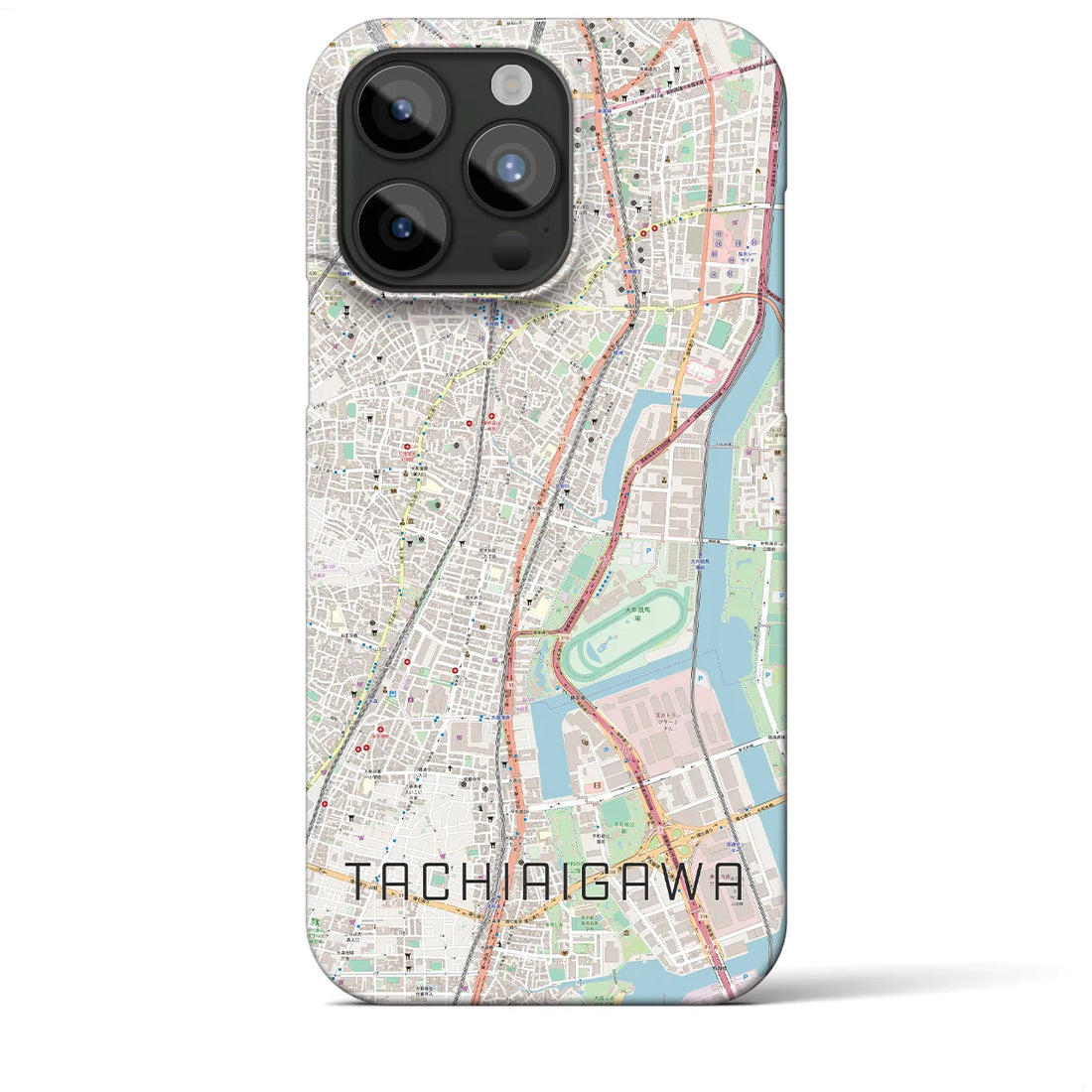 【立会川】地図柄iPhoneケース（バックカバータイプ・ナチュラル）iPhone 15 Pro Max 用