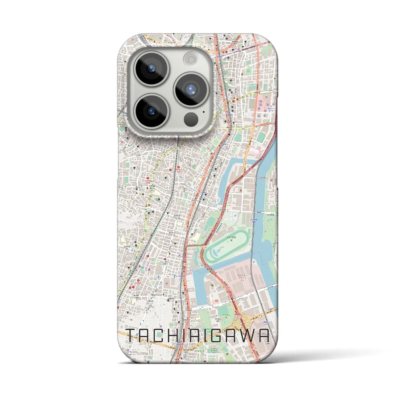 【立会川】地図柄iPhoneケース（バックカバータイプ・ナチュラル）iPhone 15 Pro 用