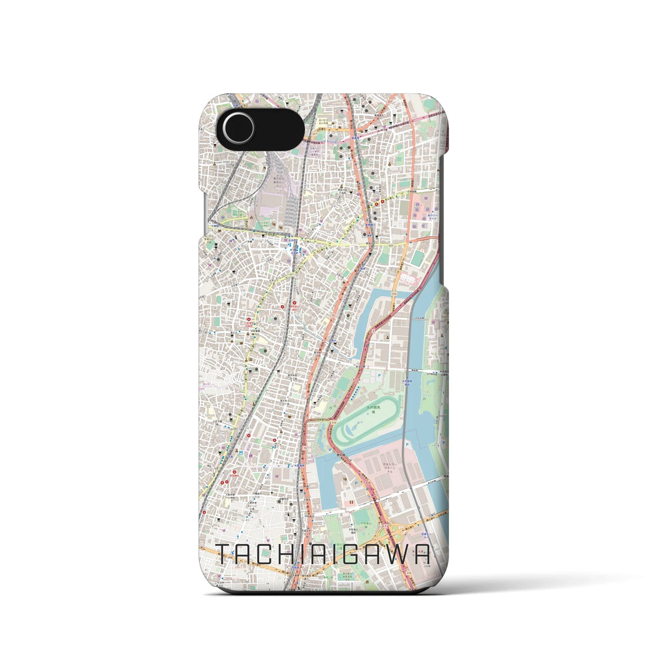 【立会川】地図柄iPhoneケース（バックカバータイプ・ナチュラル）iPhone SE（第3 / 第2世代） / 8 / 7 / 6s / 6 用