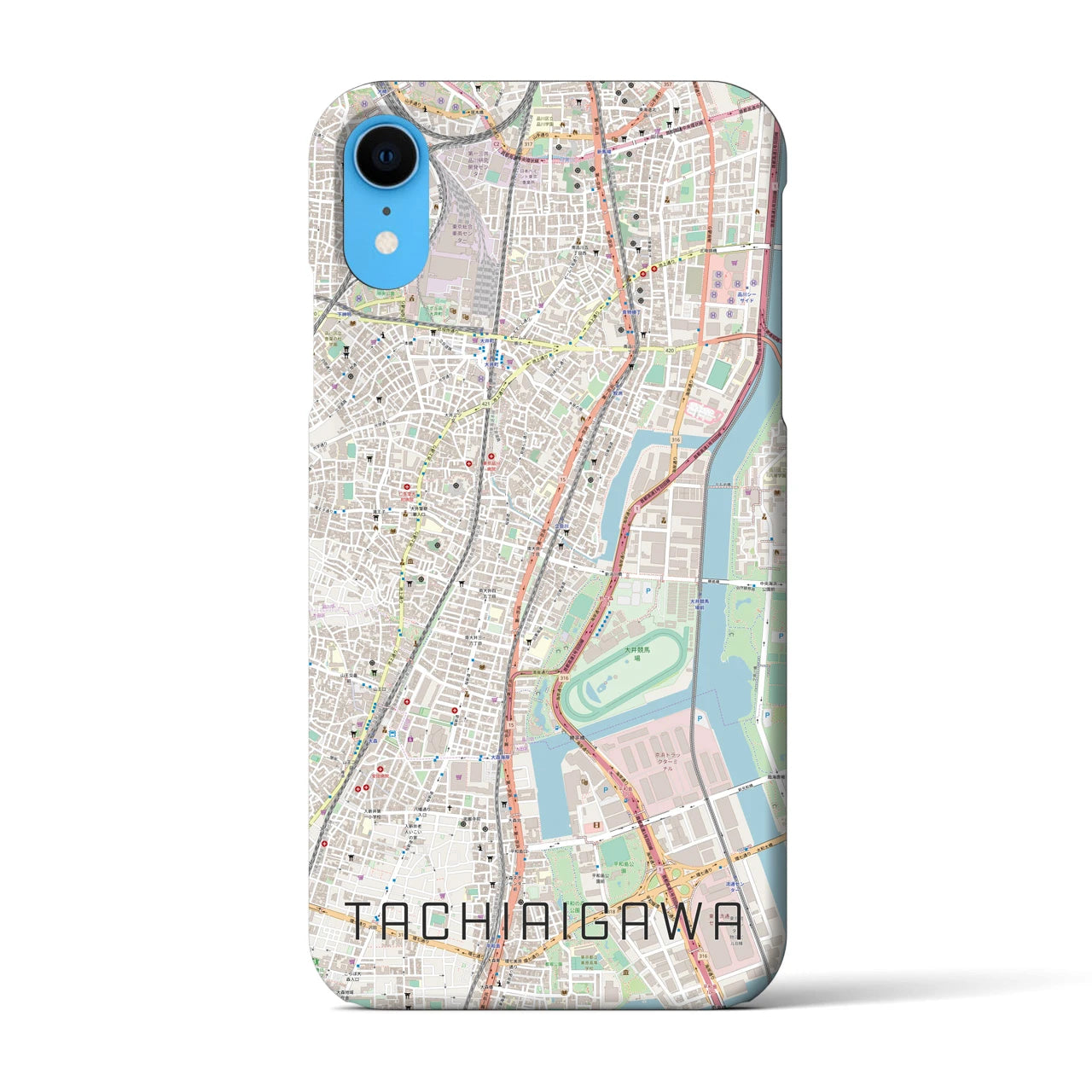 【立会川】地図柄iPhoneケース（バックカバータイプ・ナチュラル）iPhone XR 用