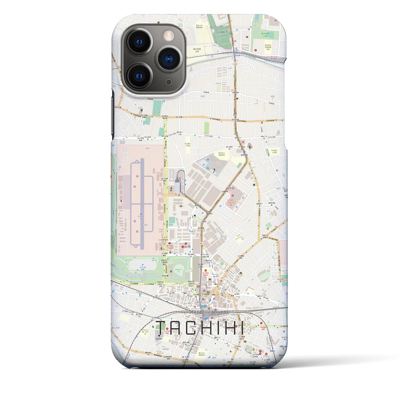【立飛】地図柄iPhoneケース（バックカバータイプ・ナチュラル）iPhone 11 Pro Max 用