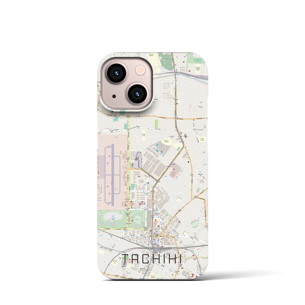 【立飛】地図柄iPhoneケース（バックカバータイプ・ナチュラル）iPhone 13 mini 用