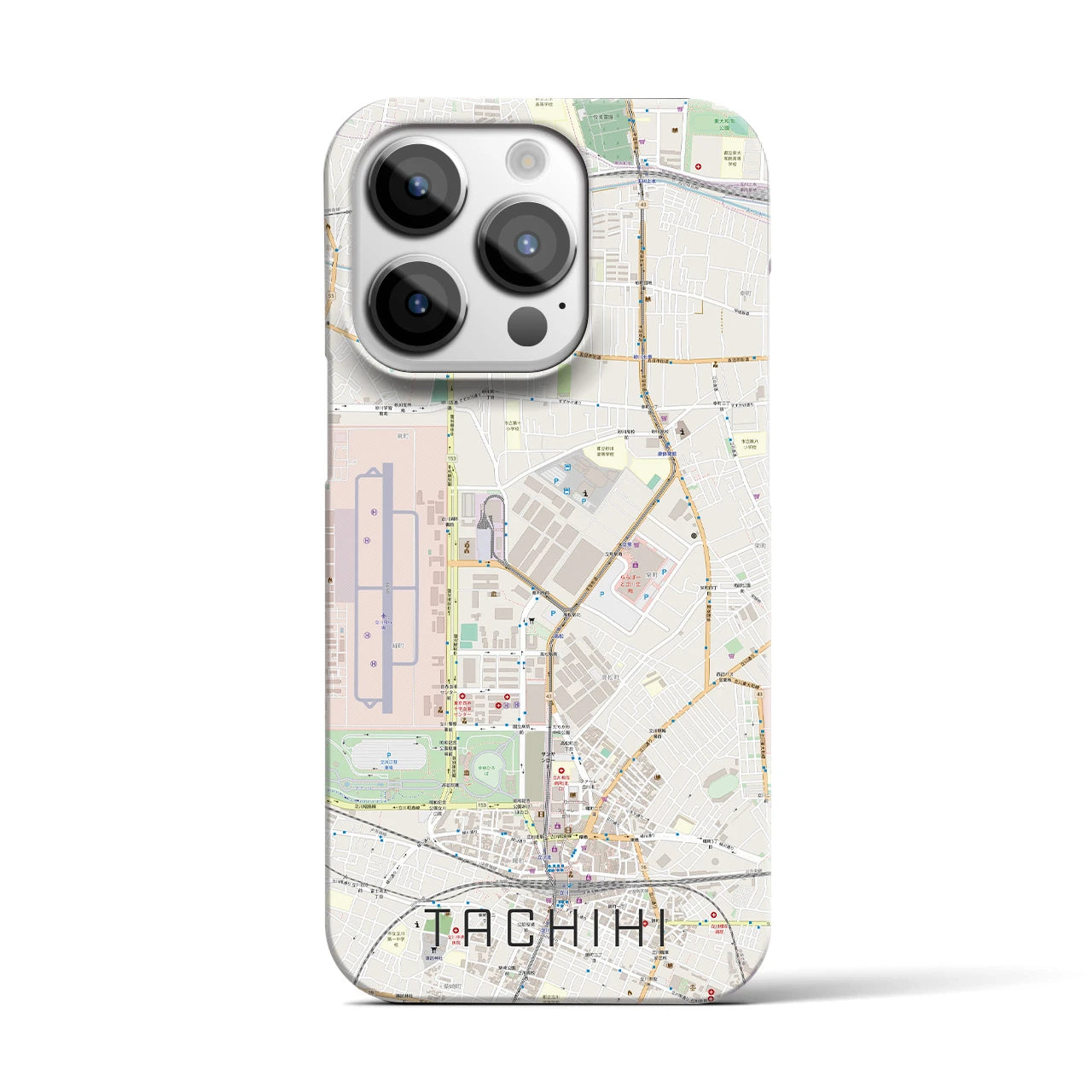 【立飛】地図柄iPhoneケース（バックカバータイプ・ナチュラル）iPhone 14 Pro 用