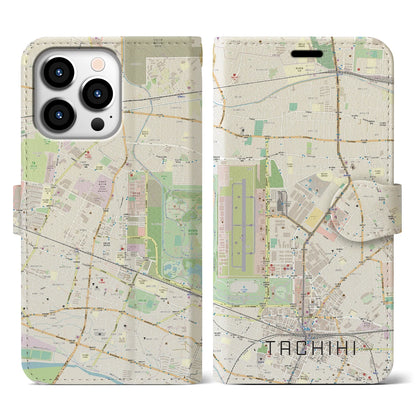 【立飛（東京都）】地図柄iPhoneケース（手帳タイプ）ナチュラル・iPhone 13 Pro 用