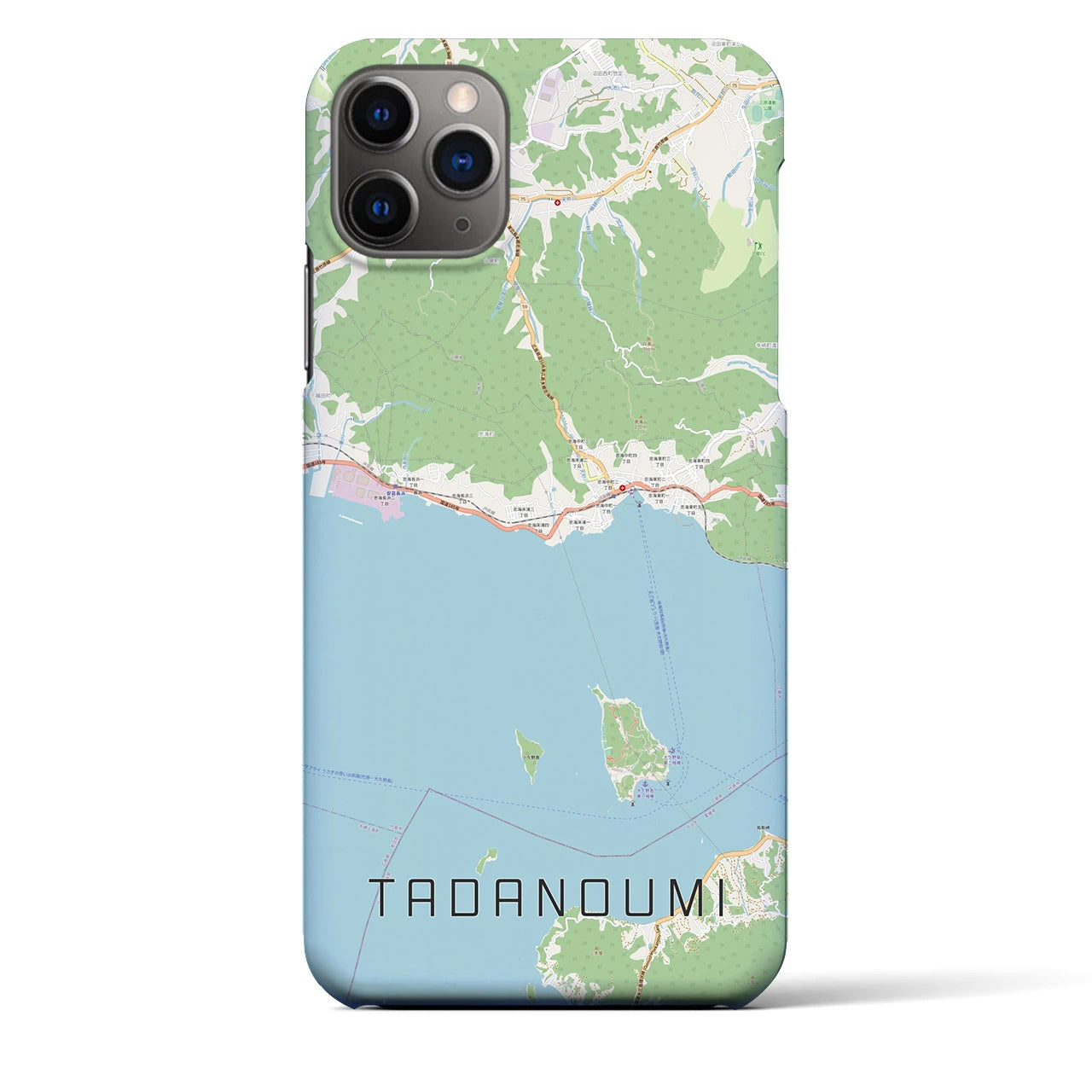 【忠海】地図柄iPhoneケース（バックカバータイプ・ナチュラル）iPhone 11 Pro Max 用