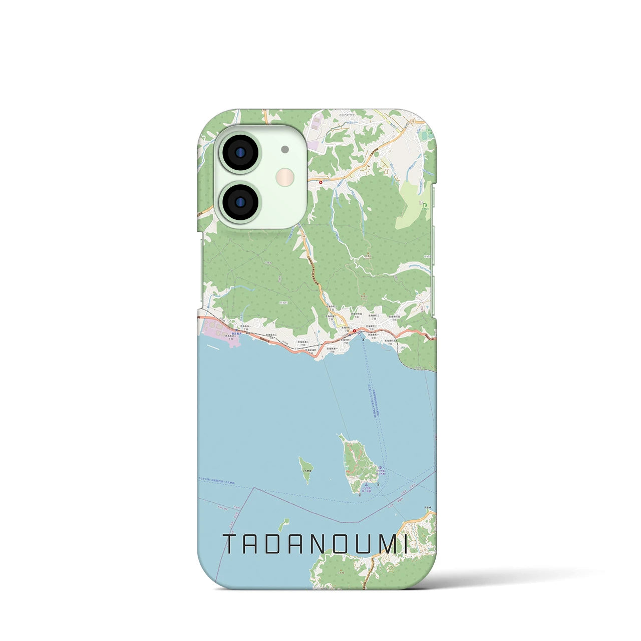 【忠海】地図柄iPhoneケース（バックカバータイプ・ナチュラル）iPhone 12 mini 用