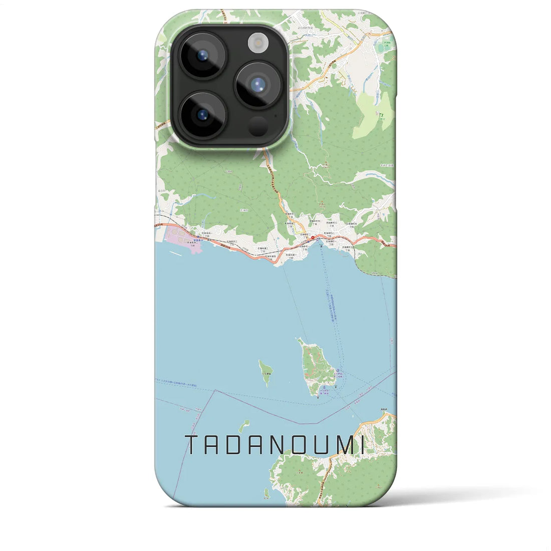 【忠海】地図柄iPhoneケース（バックカバータイプ・ナチュラル）iPhone 15 Pro Max 用