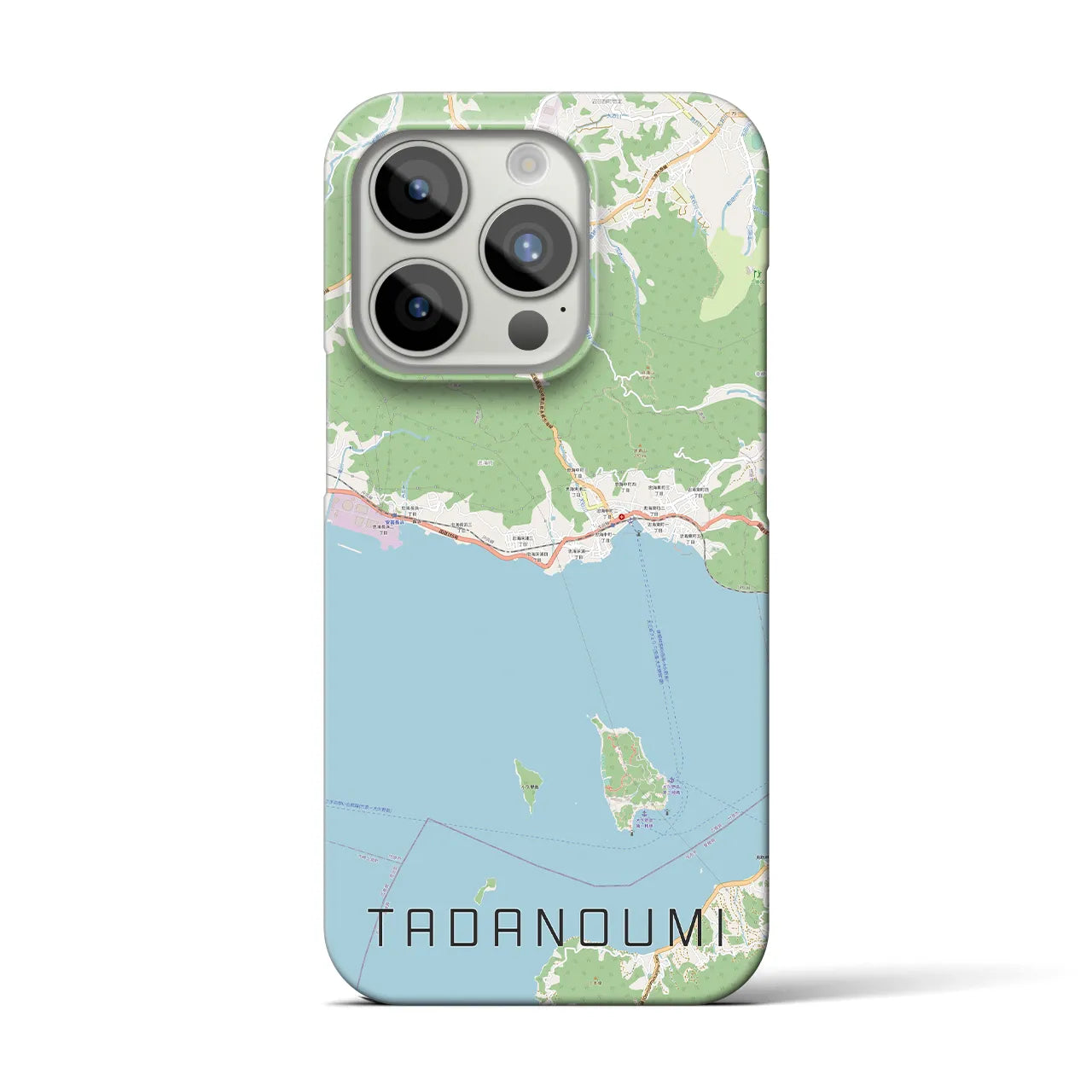 【忠海】地図柄iPhoneケース（バックカバータイプ・ナチュラル）iPhone 15 Pro 用