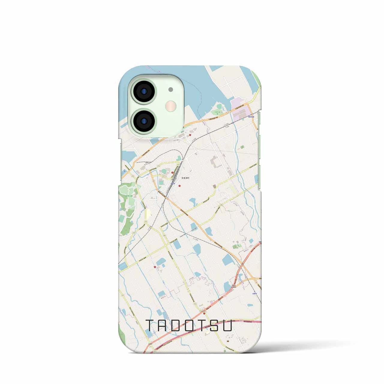 【多度津】地図柄iPhoneケース（バックカバータイプ・ナチュラル）iPhone 12 mini 用