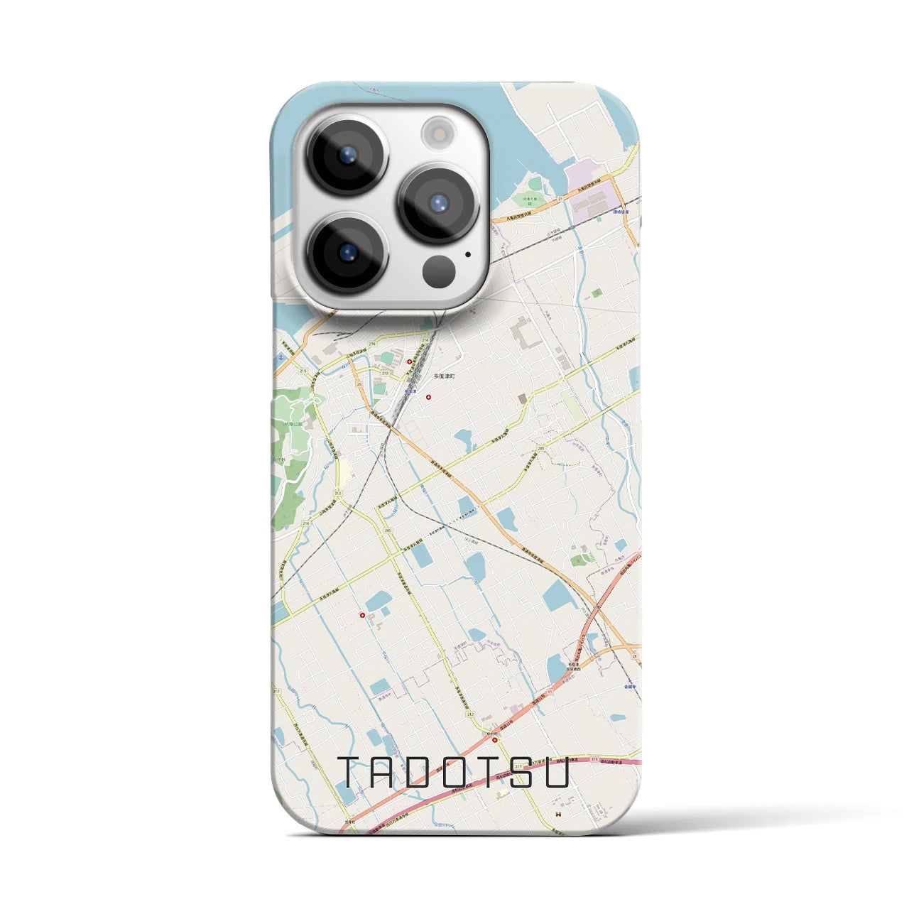 【多度津】地図柄iPhoneケース（バックカバータイプ・ナチュラル）iPhone 14 Pro 用