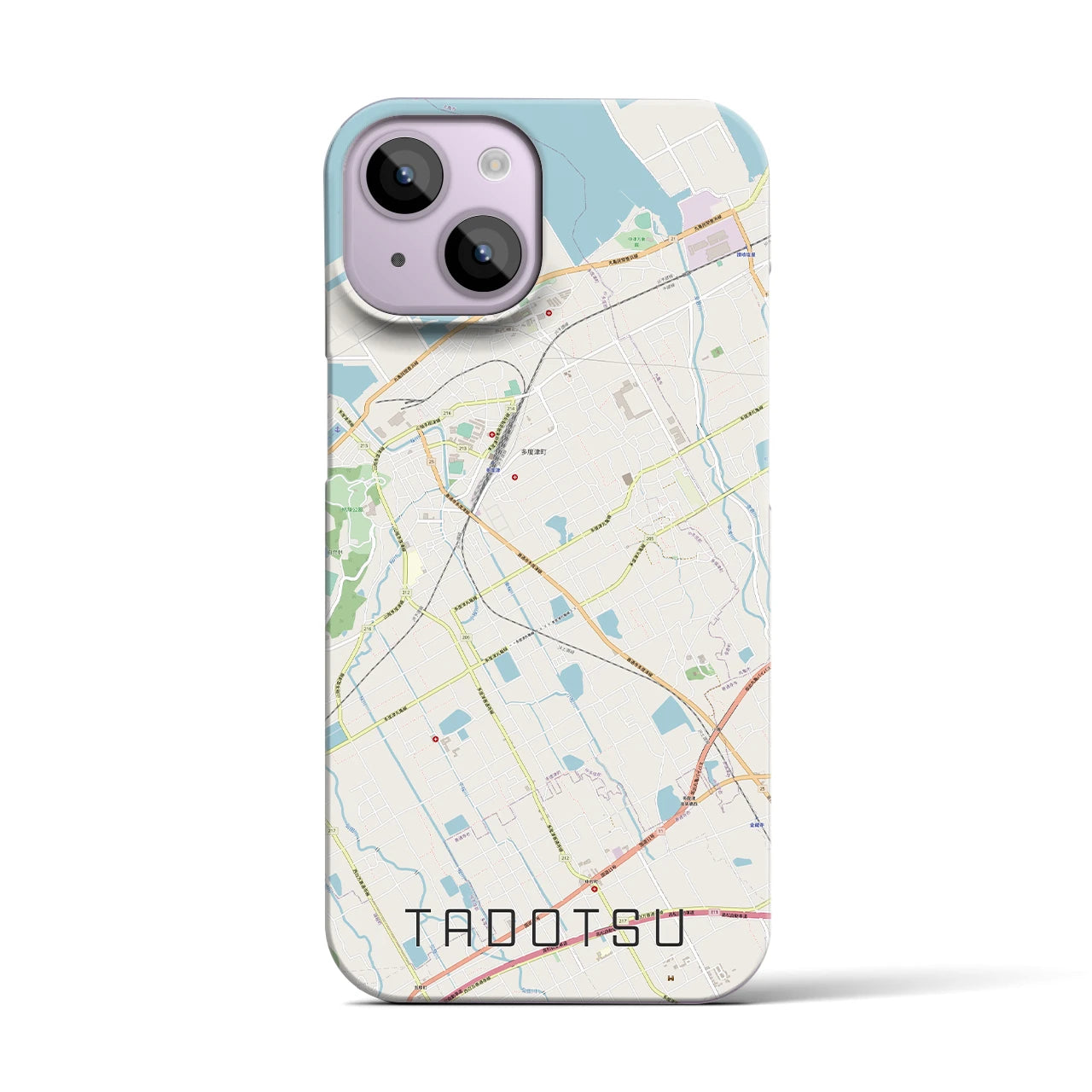 【多度津】地図柄iPhoneケース（バックカバータイプ・ナチュラル）iPhone 14 用